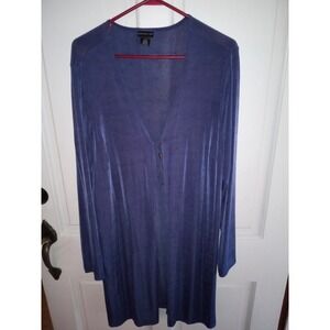 Citiknits Cardigan Royal Blue Travelers Slinky Stretch Long Sleeve String Tie XL